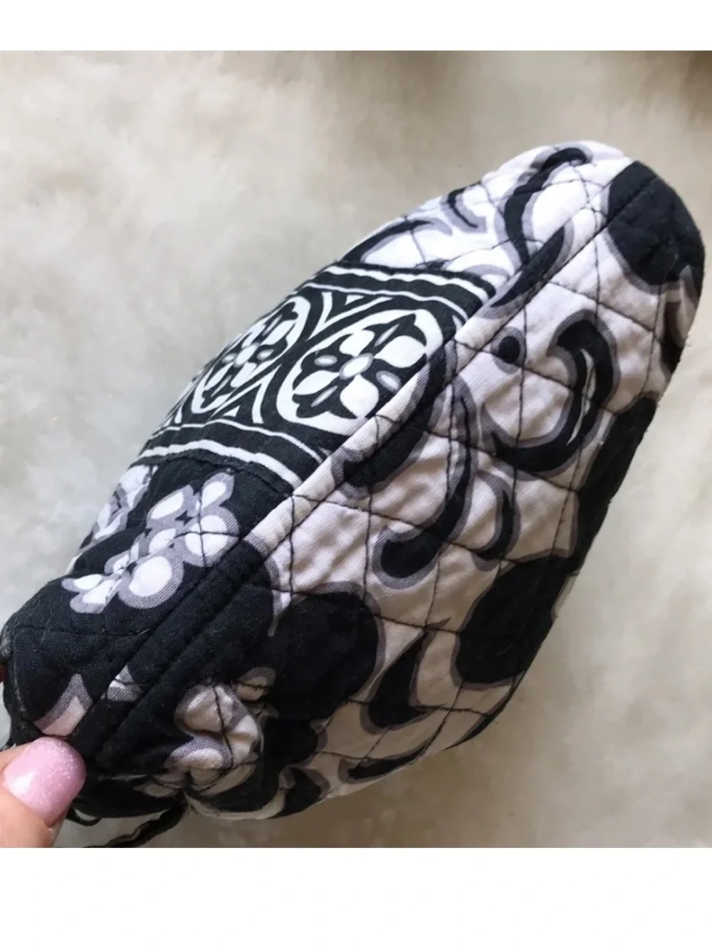Vera Bradley Night & Day black white retired Small Cosmetic & matching wristlet